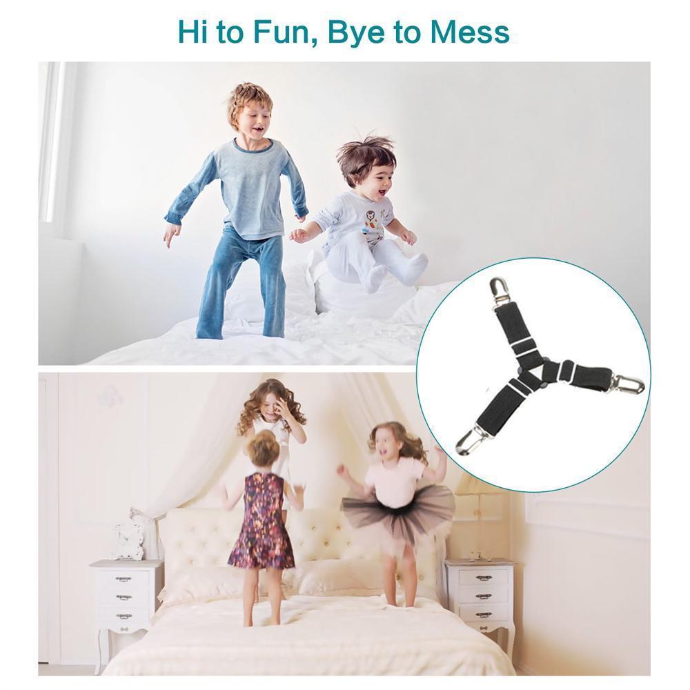 Norvo | Lakenstrammere, 8-pack Justerbare trekantede elastiske båndstropper