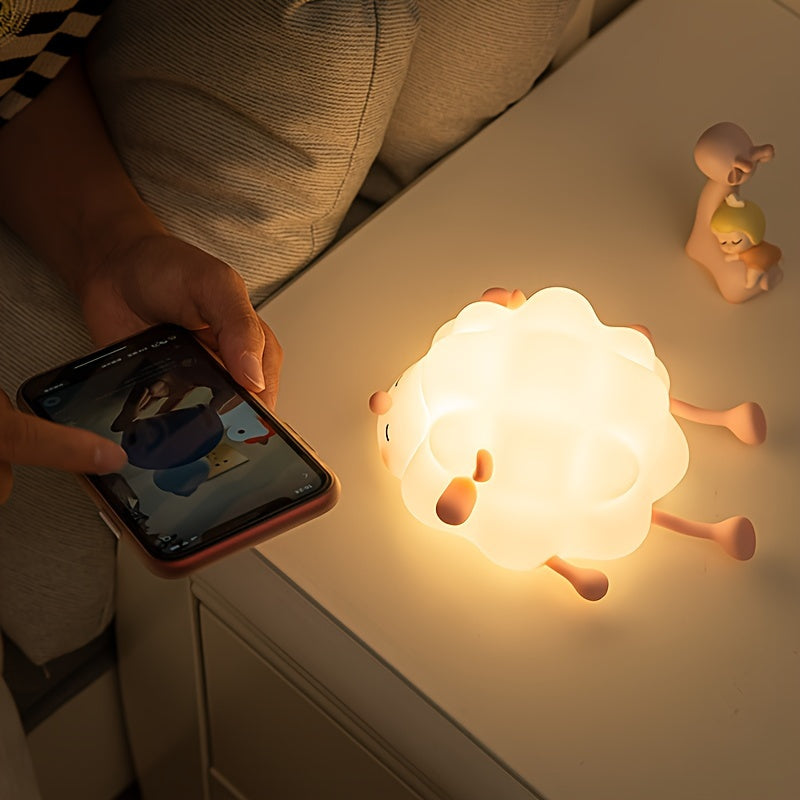 SheepGlow - Rosa LED Nattlys med USB Ladingsfunksjon