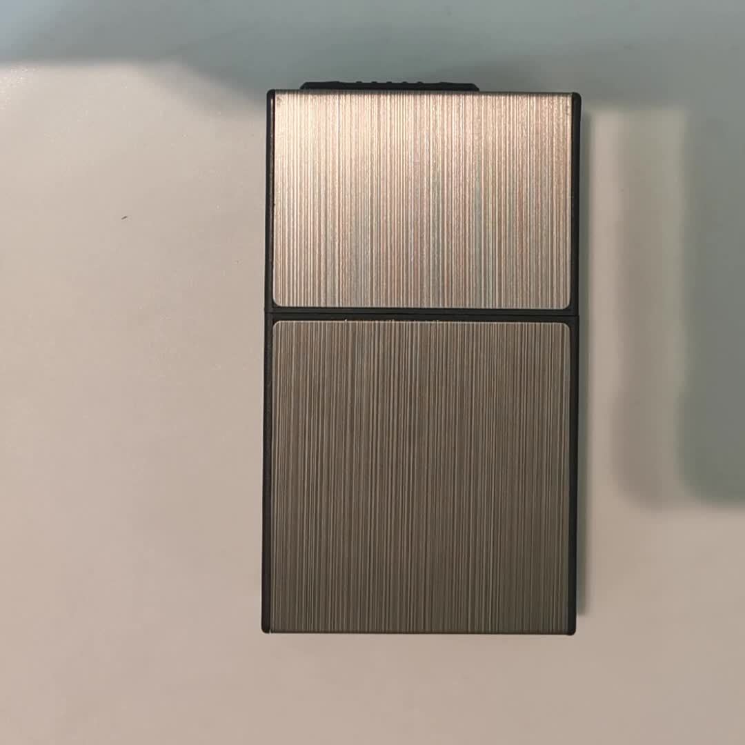 Norvo | 2-i-1 USB oppladbar lighter og sigarettetui - Stilig herre 20-sigarett holder, fuktighetsbestandig og slitesterk