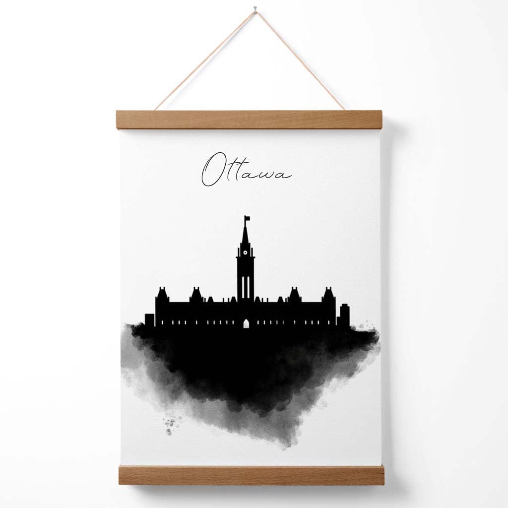 Norvo | Ottawa Aquarell Skyline Byplakat med Kleshengere