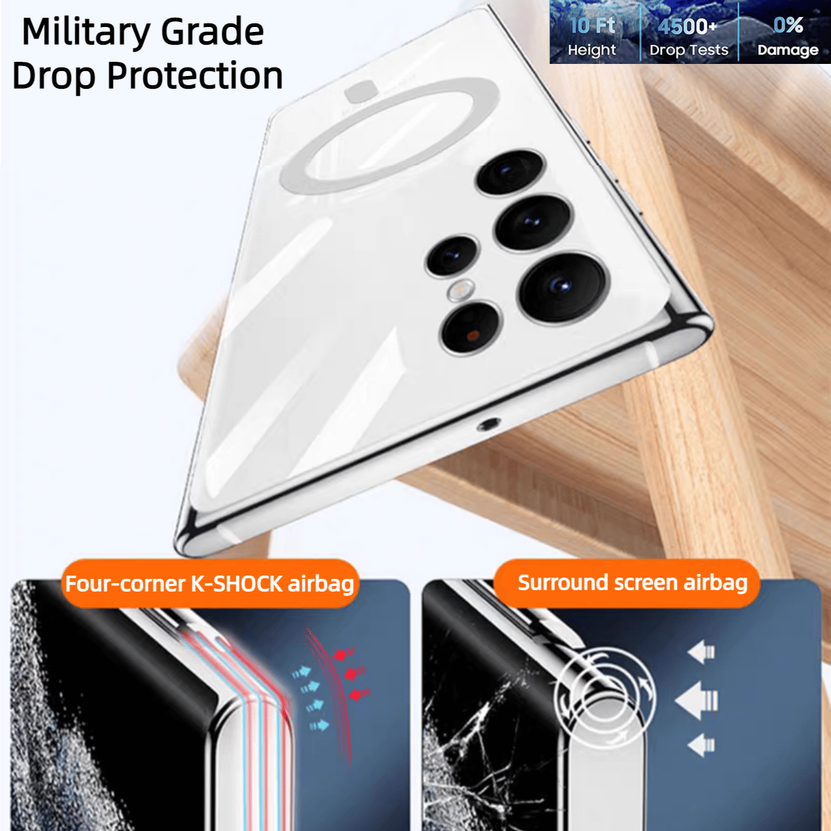 Norvo | Transparent luksusbelegg magnetisk deksel for Samsung