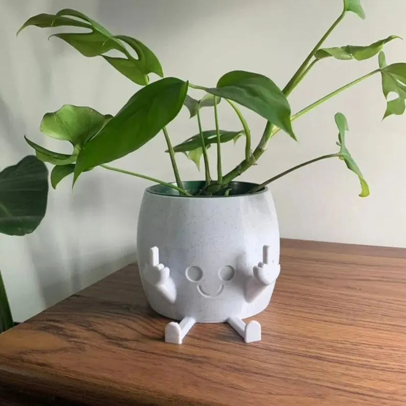 Norvo | Smilende Blomsterpotte med Midtfinger Opp