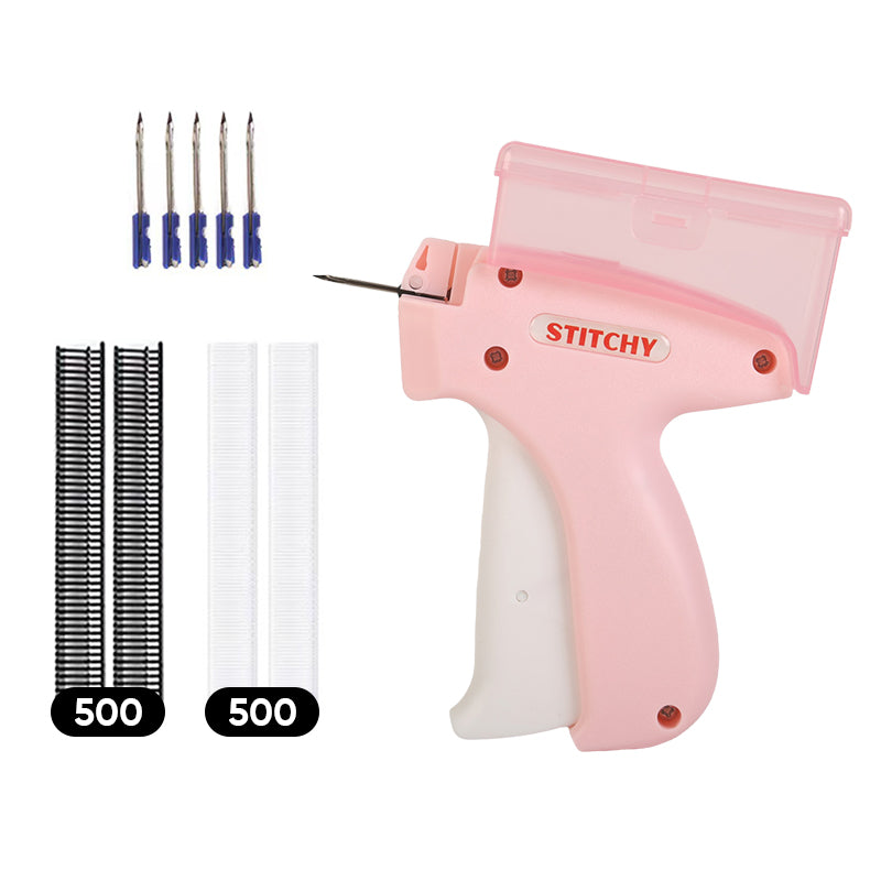 Norvo | Mini Etikettpistol med Oppbevaringsboks - Kompakt Design, Fint Nålsett, Inneholder Mer Enn 2000 Etiketter, Egnet for Klær og Stoffetiketter