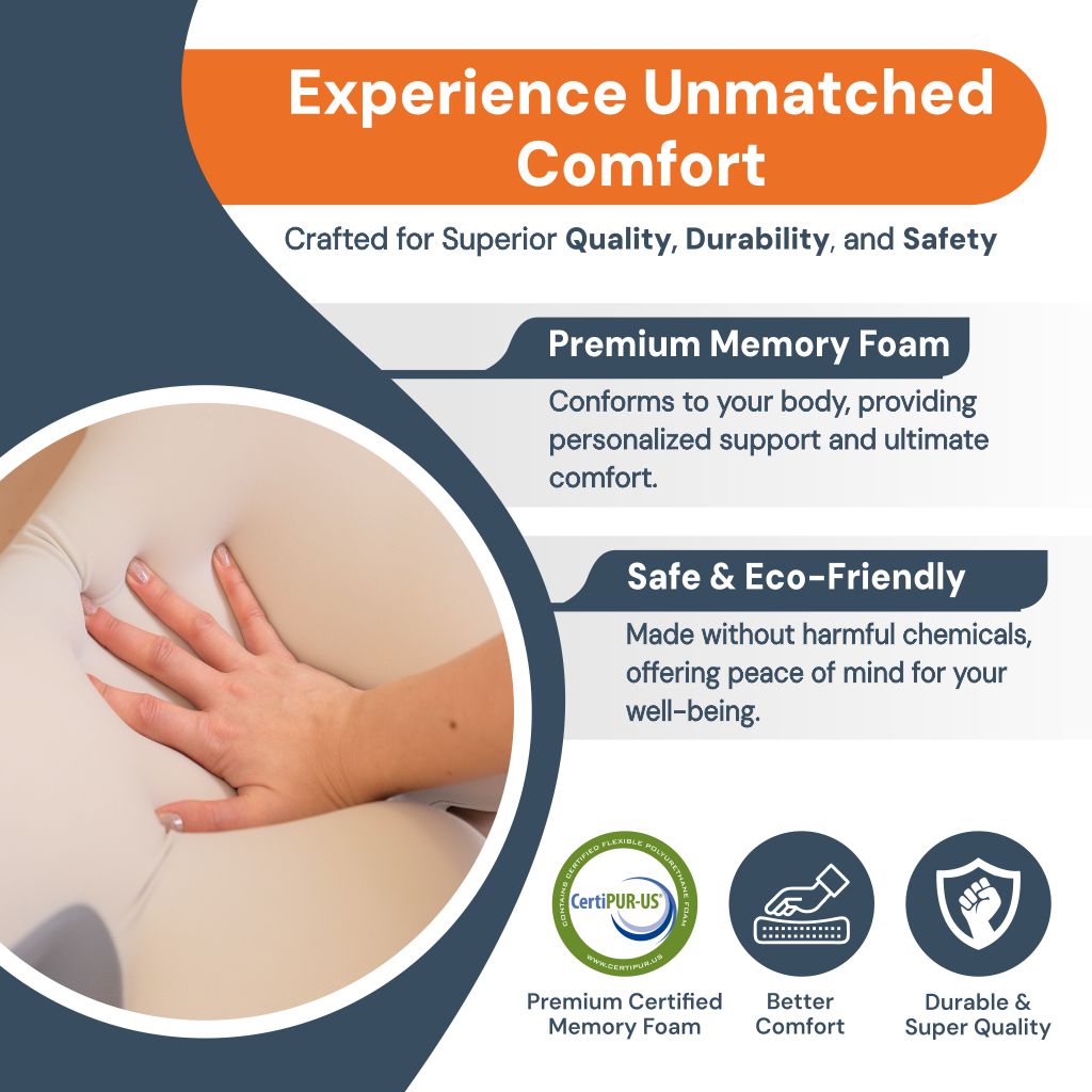 Norvo | Side Sleeper Pillow | Ergonomisk Minne Skum for Nakke Smerte Lindring & Behagelig Søvn | Beste Puter for Ryggsmerte