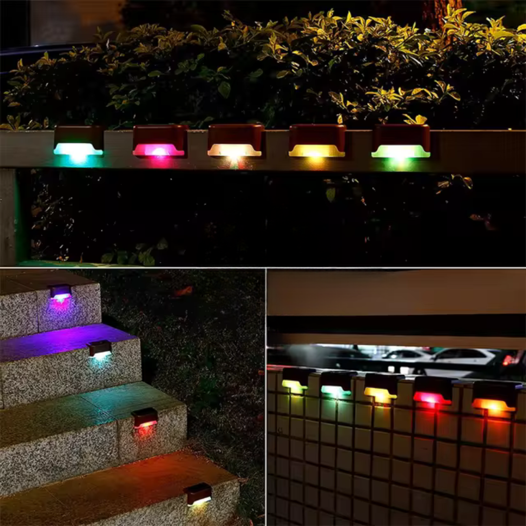 Norvo | Selvklebende sol ute lys - Vanntette veggmonterte LED trinnlamper for hager, terrasser og gangveier
