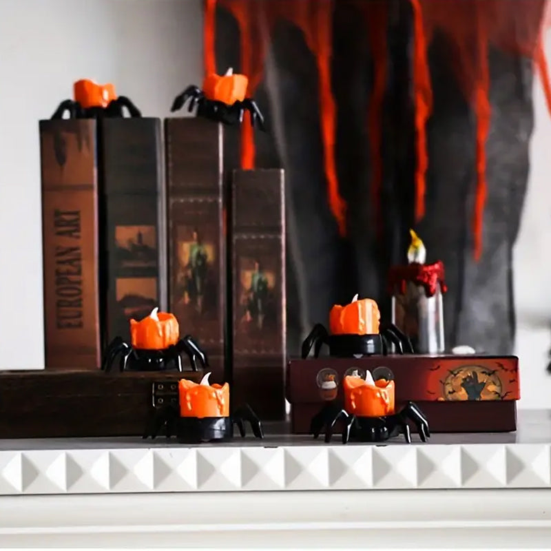 Norvo | ️Halloween Edderkopp Te-lys Spooky Elektrisk Flakkende Kunstige Lys