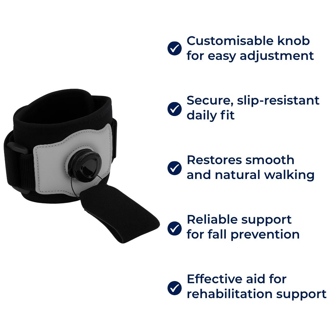 Justerbar AFO-støtte – Pustende og lett – Forhindrer snubling – Forbedrer balanse og gangkonfidens Norvo