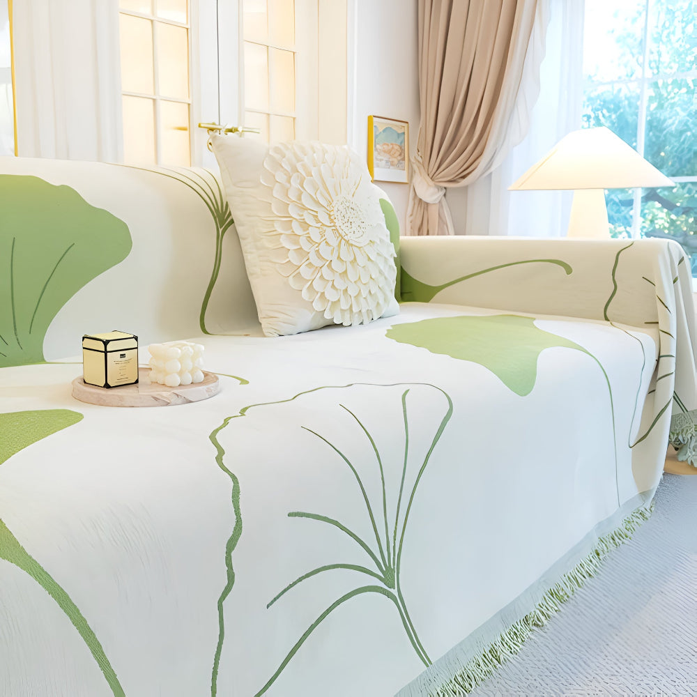 Norvo | Pastoral Stil Ginkgo Blad Sofa Trekk