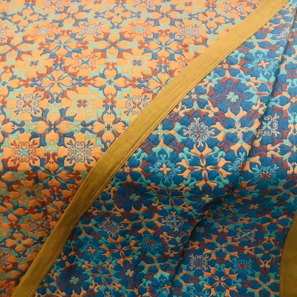 & Blå Mønster Seks-lags Bomull Quilt - TerraLoom