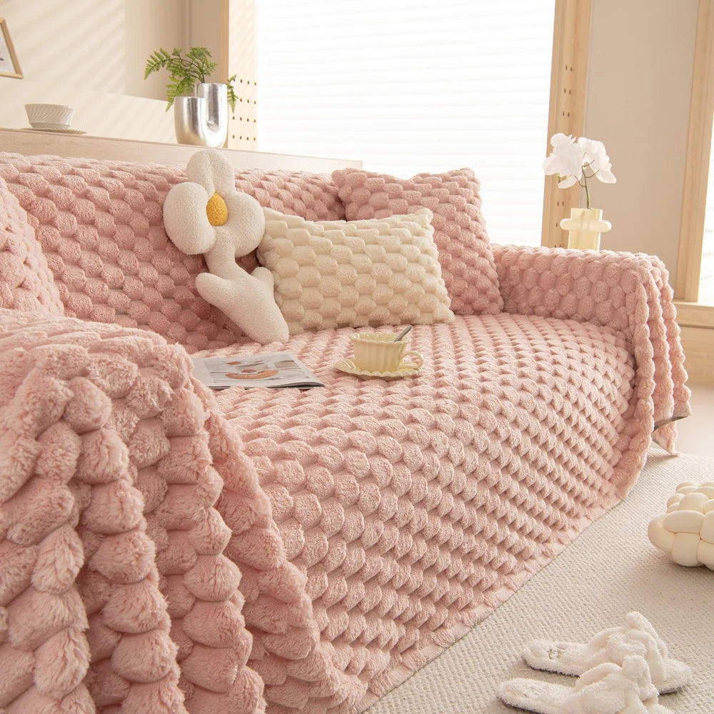 Norvo | Plysj Kanin Fusk Sofa Trekk