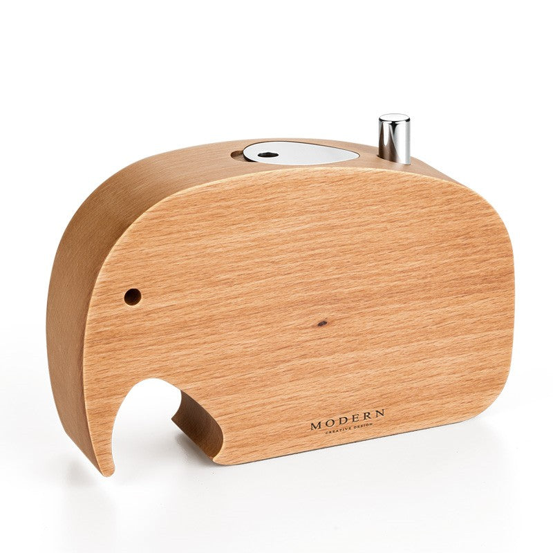 Norvo | Push-To-Dispense Solid Wood Elephant Tannpirkholder