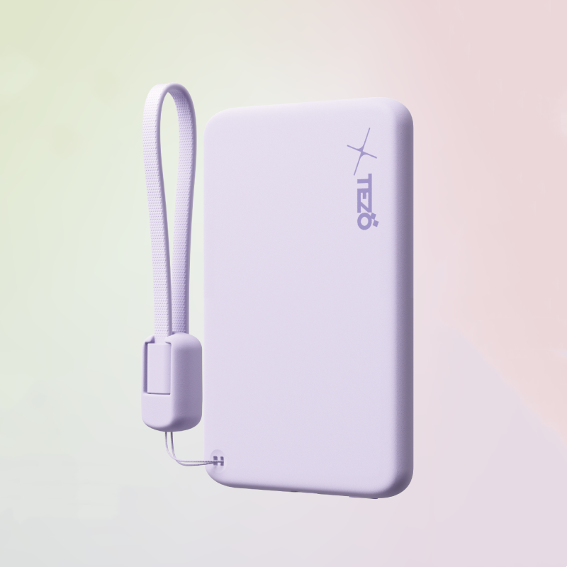 Norvo | Ultra-Tynn Fargerik Magnetisk Lader Power Bank Med Innebygd Snor