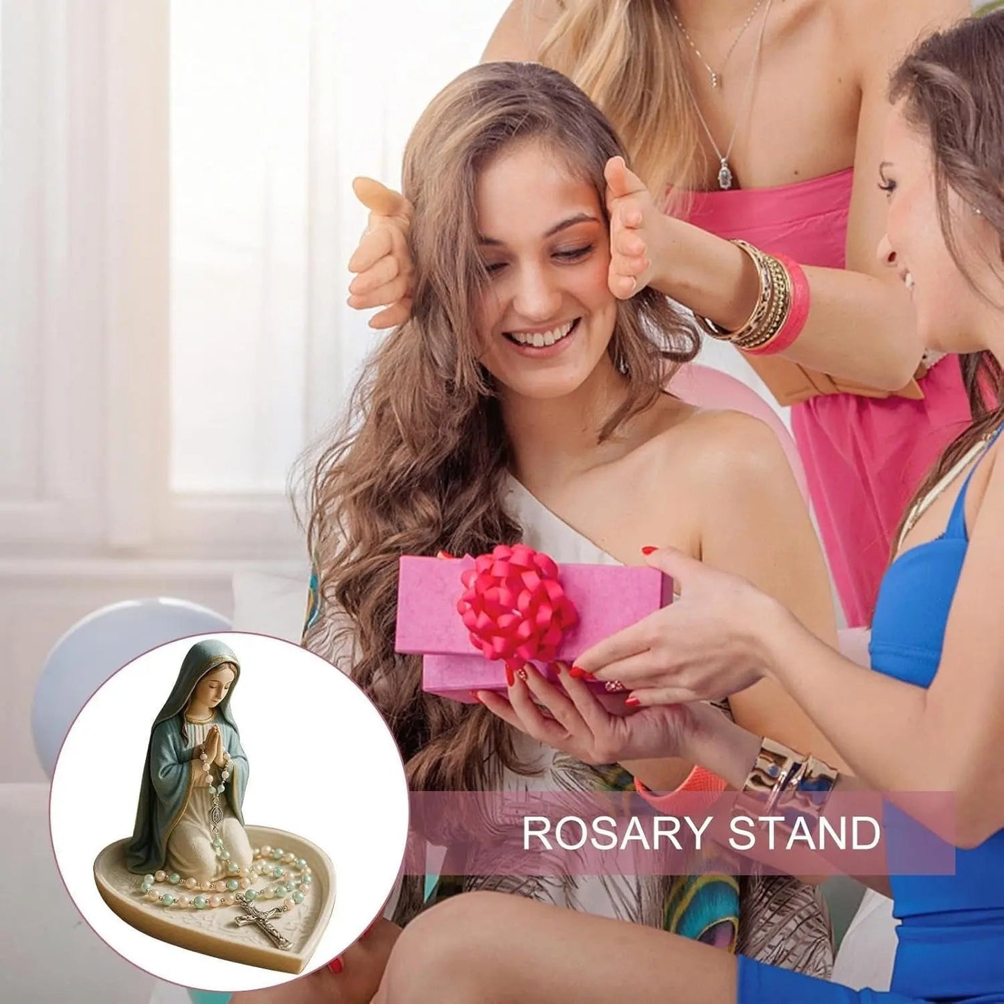 Norvo | Spirituell Rosenkransholder Sancta – Elegant Oppbevaring med Maria Motiv