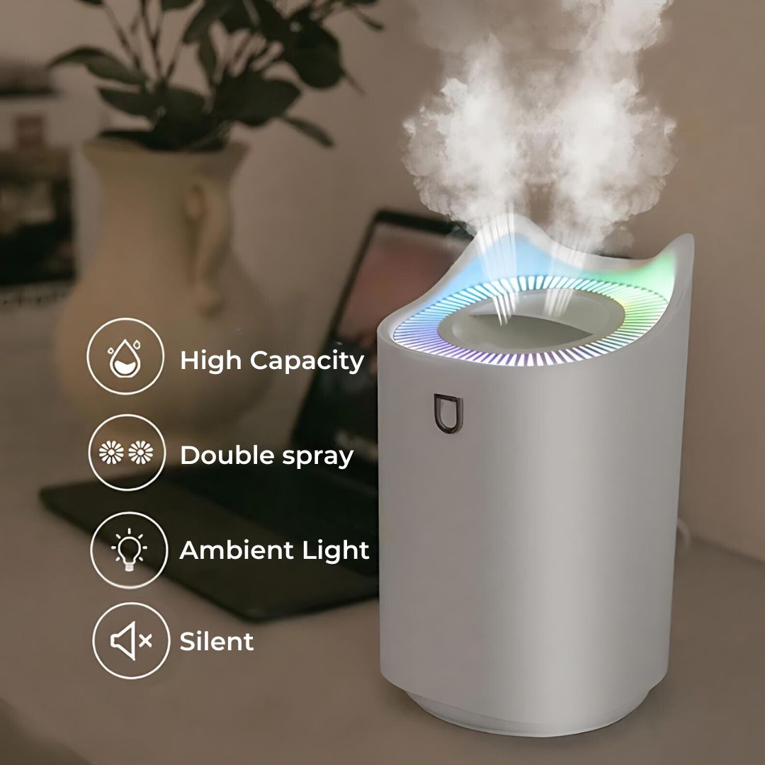 Norvo | Ultralyd Luftfukter med Mist Teknologi for Pustefrihet & Komfortable Oppholdsrom