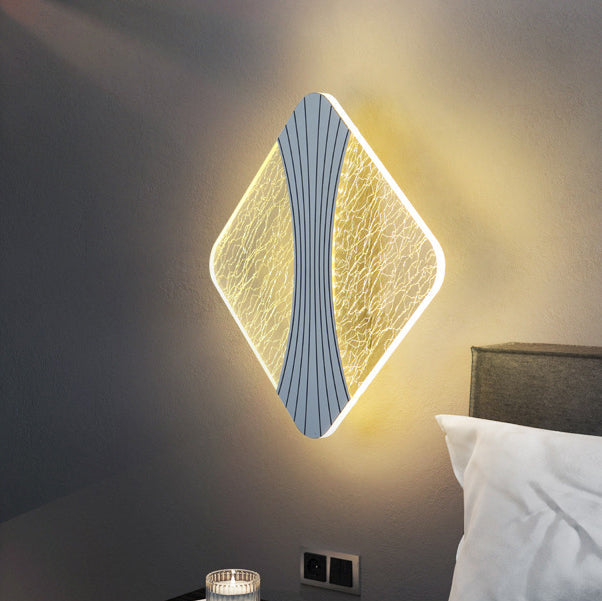 Norvo | Moderne Luksus Rund Firkantet Maskinvare Akryl LED Vegglampe for Stue