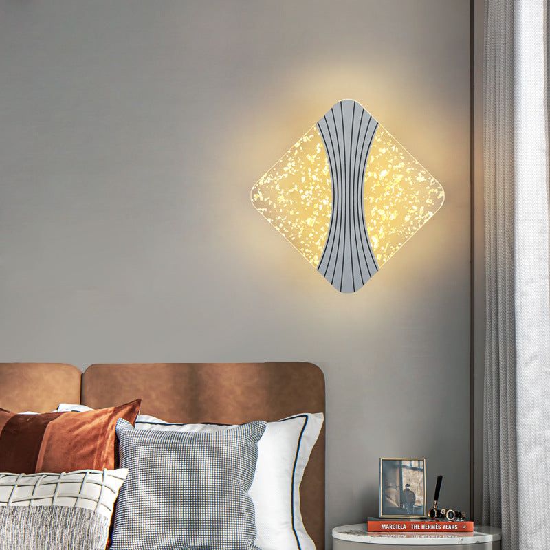 Norvo | Moderne Luksus Rund Firkantet Maskinvare Akryl LED Vegglampe for Stue