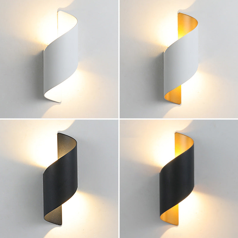 Norvo | Moderne Minimalistisk Vanntett Spiral Aluminiums Akryl LED Vegglampe for Soverom