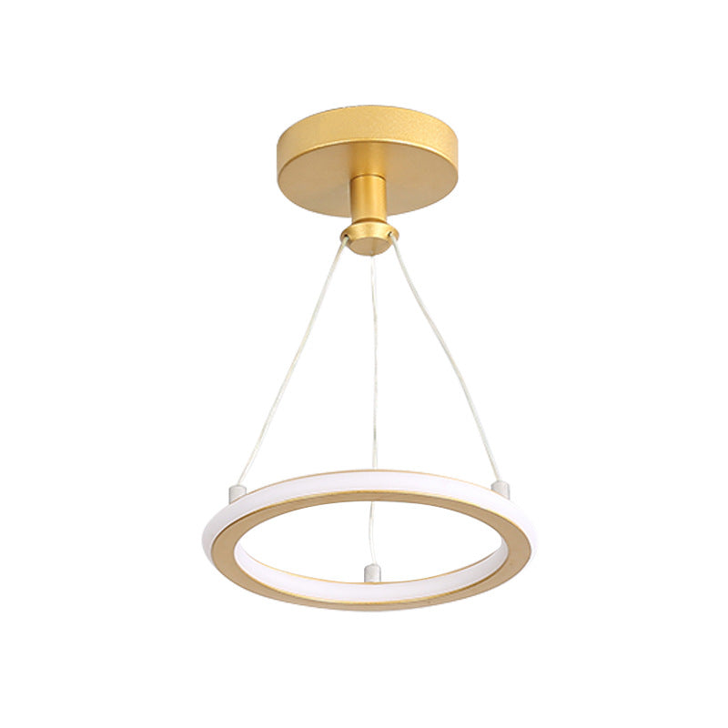 Norvo | Moderne Nordisk Rund Metall Silica LED Semi-Flush Mount Taklampe for Korridor