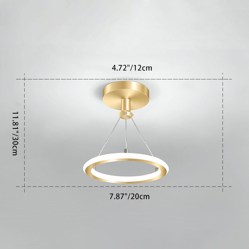 Norvo | Moderne Nordisk Rund Metall Silica LED Semi-Flush Mount Taklampe for Korridor