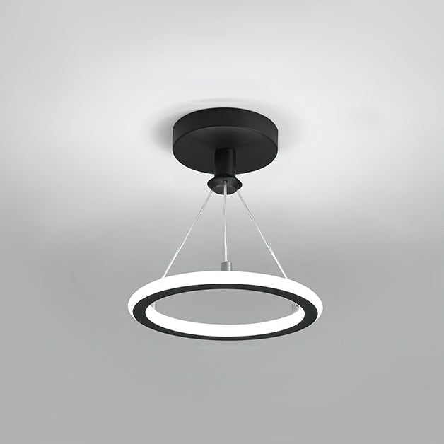 Norvo | Moderne Nordisk Rund Metall Silica LED Semi-Flush Mount Taklampe for Korridor