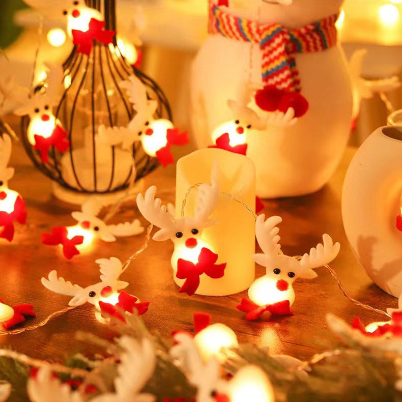 Norvo | Moderne Art Deco Batteri Kobbertråd Teppet Santa Snømann Rein Tegneserie Dekorasjon LED Lyskilder For Underholdningsrom