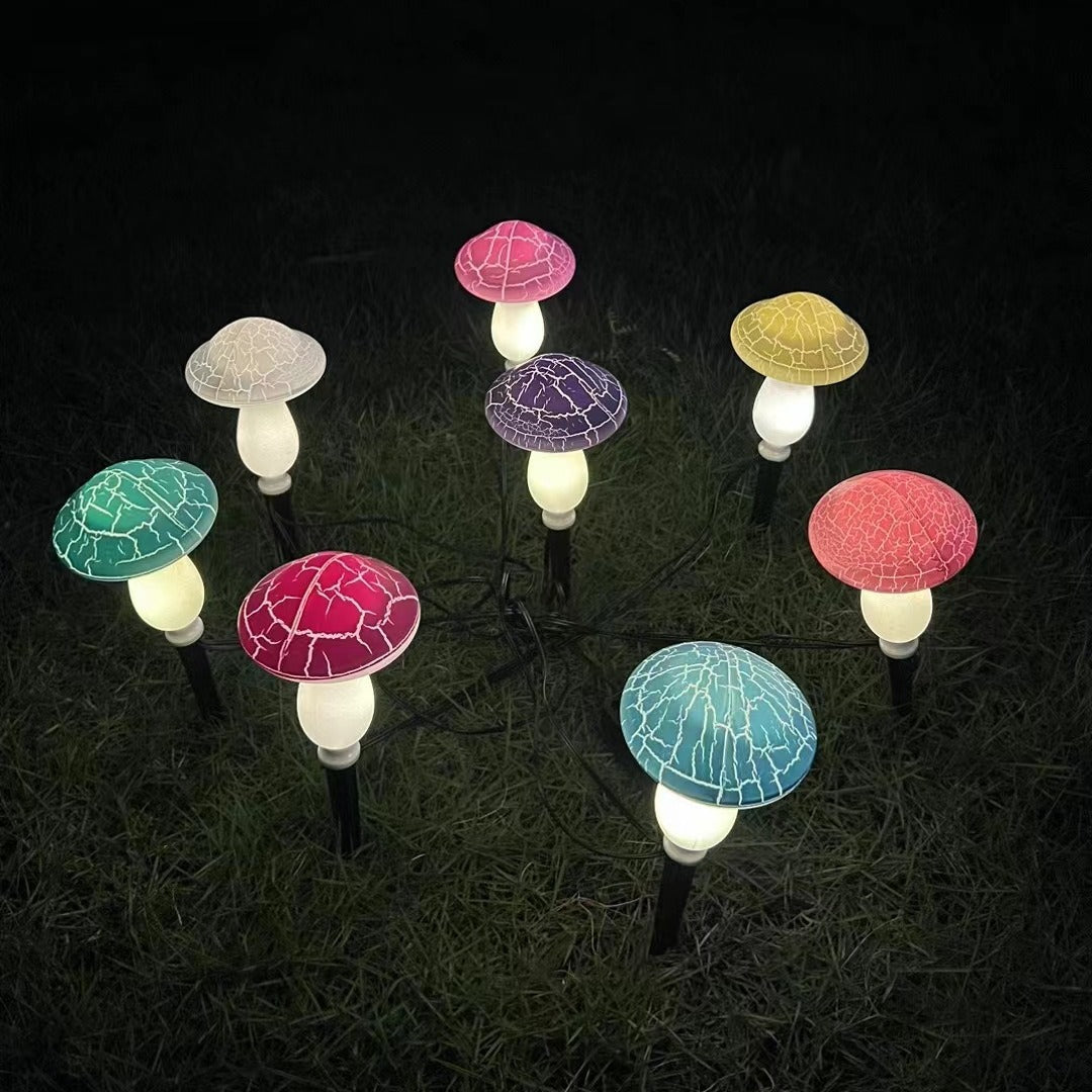 Norvo | Modern Art Deco Solvannsikkert PVC Sprukket Sopp Dekorativ LED Lyskjede Utebelysning For Hage