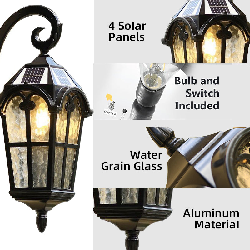Norvo | Sollys Vanntett Utendørs Vegglampe | Vintage Design med Fjernkontroll for Veranda, Patio & Hagebruk