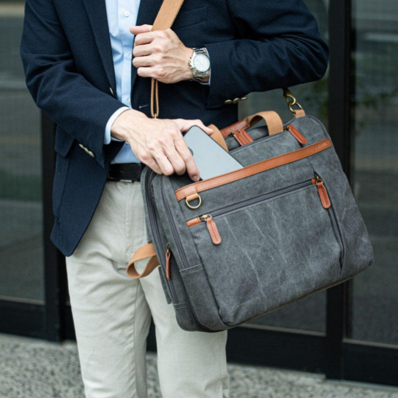 Norvo | Retro Casual Crossbody Ryggsekk med Laptoprom