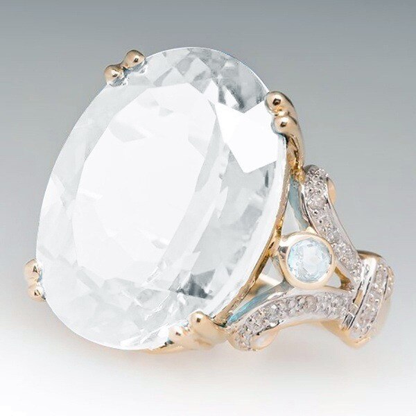 Norvo | Fashionable Luksuriøs Fargerik Kubisk Zirkonia Ring Oval Steinfinger Ring For Kvinner