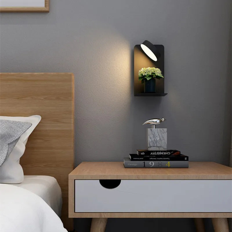 Norvo | LED vegglampe multifunksjonell dimbar med USB-lader for soverom