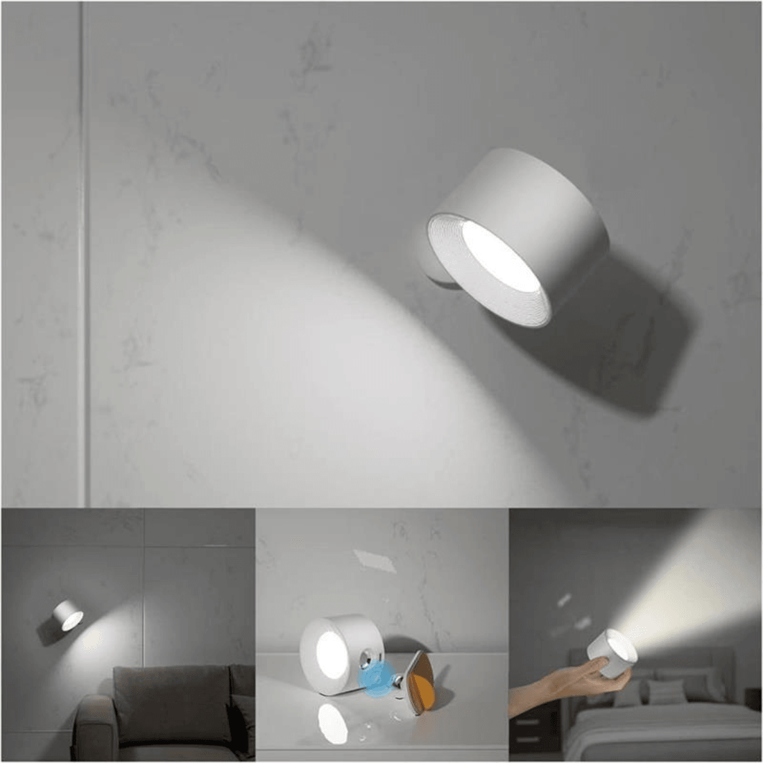 Norvo | 360° trådløs oppladbar vegglampe | Allsidig LED-belysningsløsning