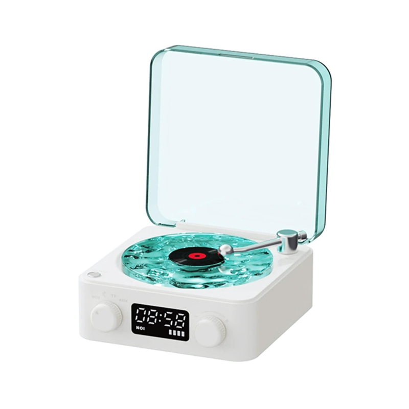 Norvo | Trådløs vinylspiller | Retro design med tilpasselig ambient belysning for hjemmeunderholdning