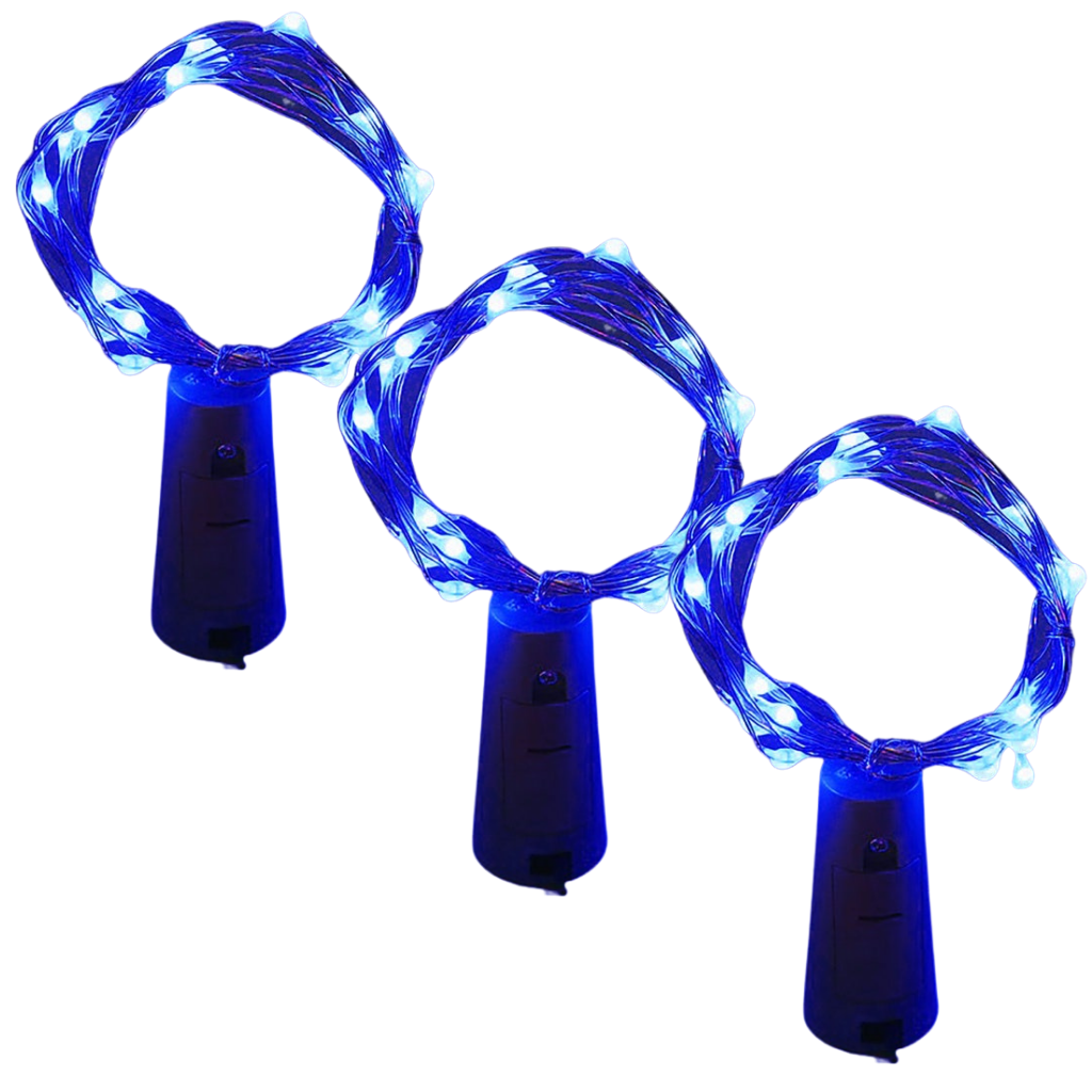 Flaske LED-lys med kork (pakke med 3 stk.)