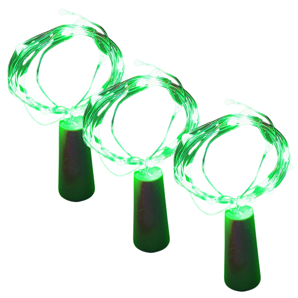 Flaske LED-lys med kork (pakke med 3 stk.)