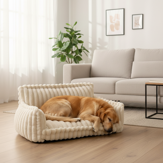 Norvo | Ortopedisk Hundesofa med Vaskbart Plysjtrekk