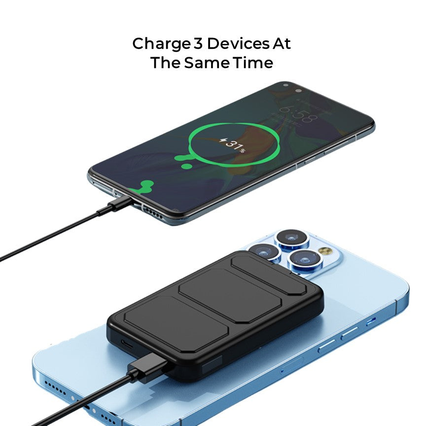 Norvo | Trådløs Power Bank for Telefon - 10K mAh Magnetisk Bærbar Lader