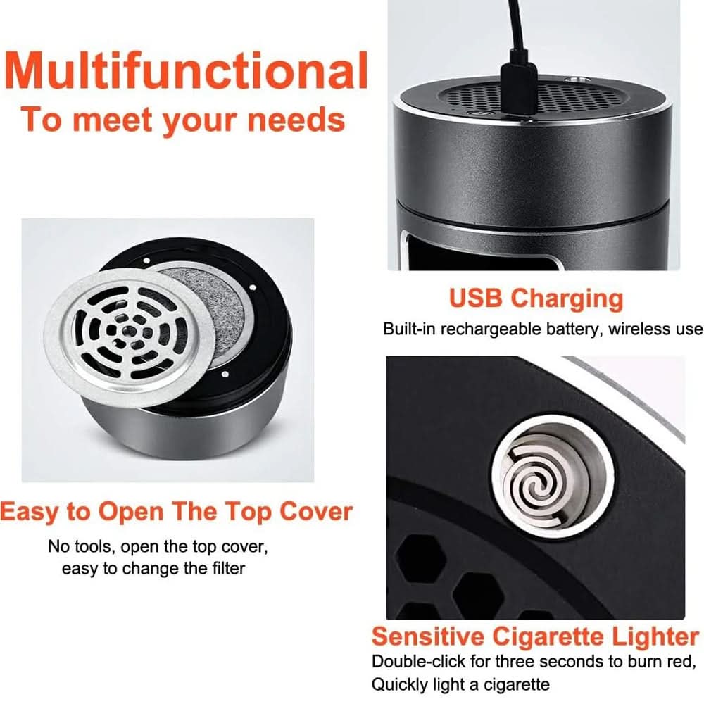 Norvo | USB-drevet askebeger med HEPA-filter og ionisator