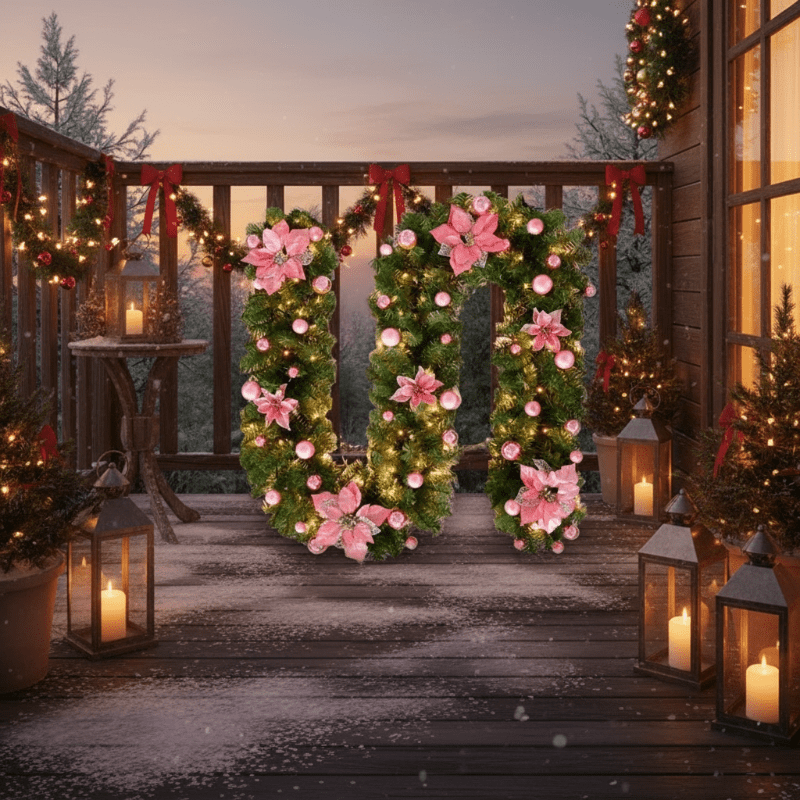 Norvo | Belyst juletrelenke laget av rattan med varmt hvite LED-lamper, 2,7 m