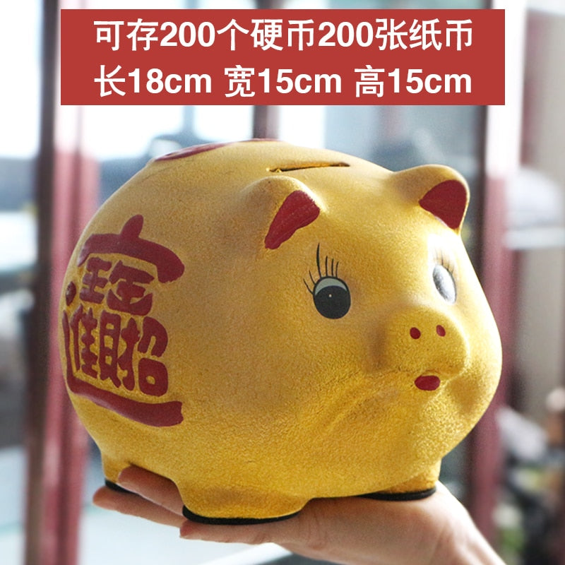 Norvo | Keramisk lykkepiggferd mynt sparegris stor kapasitet barneoppbevaringsboks søt piggedyr glass hjemmet sparegris barnegave