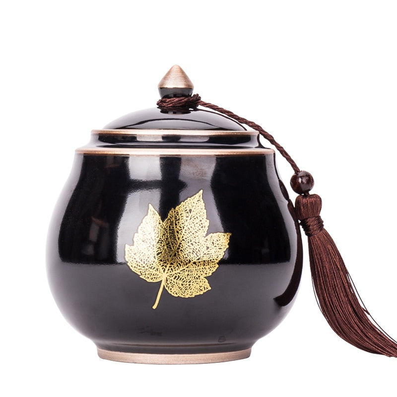 Norvo | Keramisk Tekanne Tea Cajon Teeboks Oppbevaring Te Beholder Fuktbestandig Forseglet Tank Oppbevaringsbeholder Godteri Krukke Oppbevaringsboks