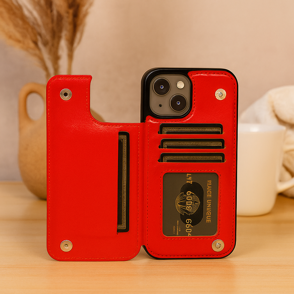 Norvo | Læder Telefonveske med Kortlommer og Magnetlukking Lommebok