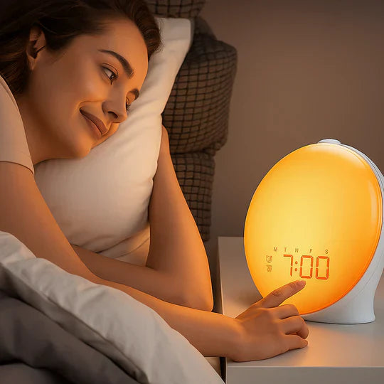 Norvo | Wake-Up Sun Lampe Vekkerklokke | Gradvis Soloppgang Glød & Tilpassbare Lyder for Milde Morgener