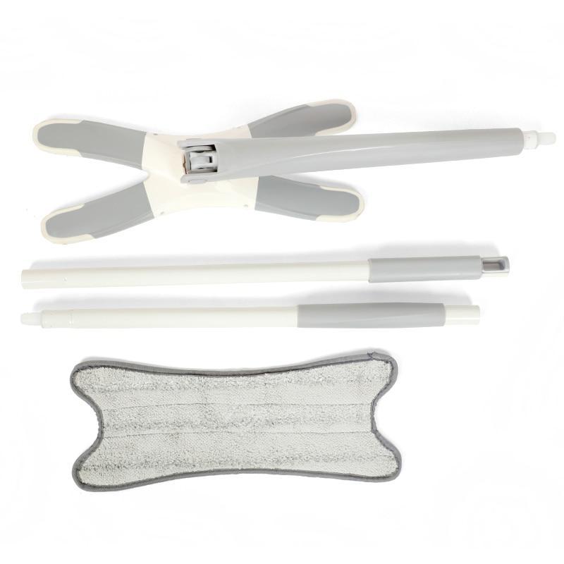 Norvo | Congis X type Mikrofiber gulvmopp med 3stk mopp klut erstatning Håndfri vask flat mopp Manuell ekstrudering Husholdnings rengjøringsverktøy