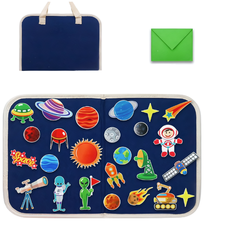 Norvo | Montessori Filt | Rolig lek - Læringsrik Busy Board med Filt Dyr for Barn