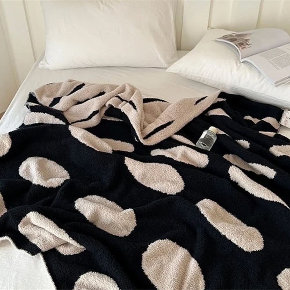 Norvo | Reversibel Prikkete Fleece Teppe for Sofa og Seng