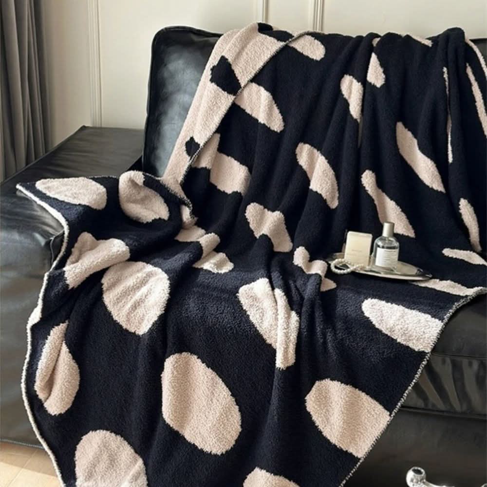Norvo | Reversibel Prikkete Fleece Teppe for Sofa og Seng