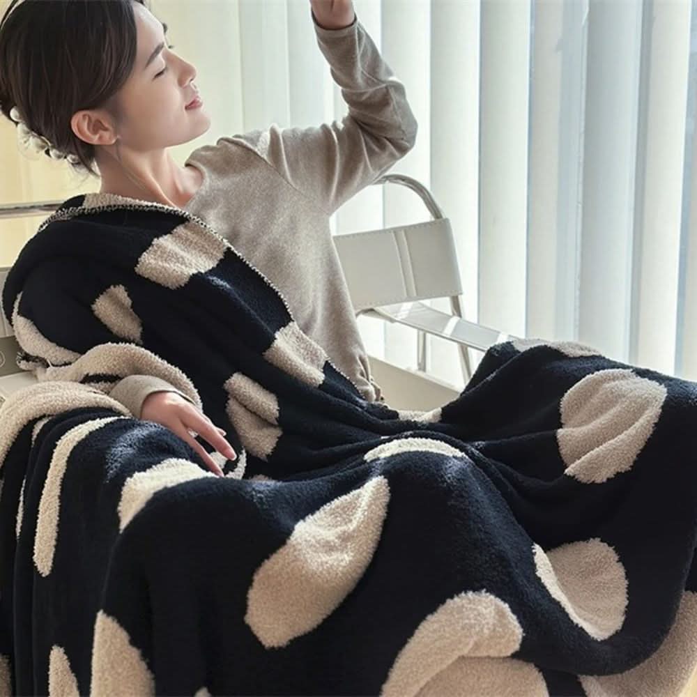 Norvo | Reversibel Prikkete Fleece Teppe for Sofa og Seng
