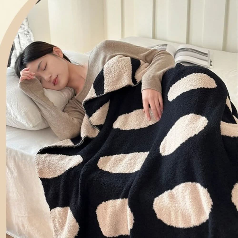 Norvo | Reversibel Prikkete Fleece Teppe for Sofa og Seng