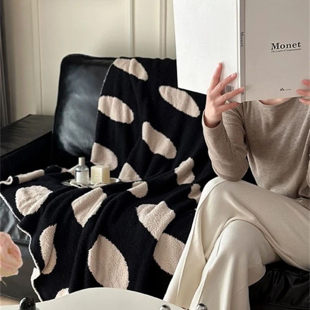Norvo | Reversibel Prikkete Fleece Teppe for Sofa og Seng