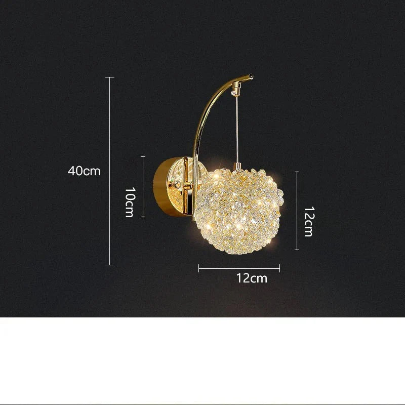 Norvo | Luksus Vegglampe av Krystall - Raffinert Belysning for Ditt Interiør